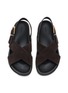 Figure View - Click To Enlarge - THE ROW - Buckled Crossover Strap Suede Sandals