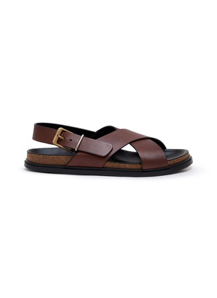 Main View - Click To Enlarge - THE ROW - Leather Flat Buckle Sandals