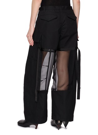 Back View - Click To Enlarge - SACAI - Sheer Panel Cotton Pants