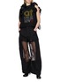 Figure View - Click To Enlarge - SACAI - Sheer Panel Cotton Pants