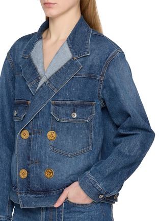  - SACAI - Double Breasted Dark Wash Denim Jacket