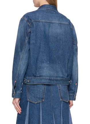 Back View - Click To Enlarge - SACAI - Double Breasted Dark Wash Denim Jacket