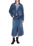 Figure View - Click To Enlarge - SACAI - Double Breasted Dark Wash Denim Jacket