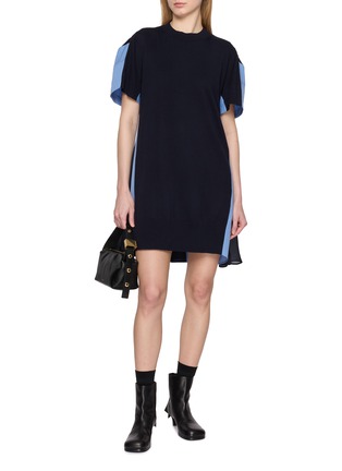 Figure View - Click To Enlarge - SACAI - Hybrid Knit Dress