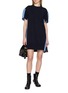 Figure View - Click To Enlarge - SACAI - Hybrid Knit Dress