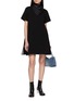 Figure View - Click To Enlarge - SACAI - Sheer Panel Cotton T-Shirt Dress