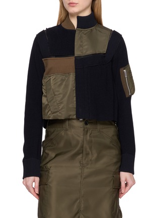 Main View - Click To Enlarge - SACAI - Hybrid Panelled Blouson Jacket