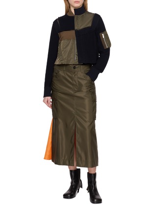 Figure View - Click To Enlarge - SACAI - Hybrid Panelled Blouson Jacket