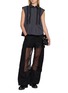 Figure View - Click To Enlarge - SACAI - Sheer Ruffle Striped Sleeveless Shirt