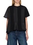 SACAI Pleated Flounce Hem T-Shirt