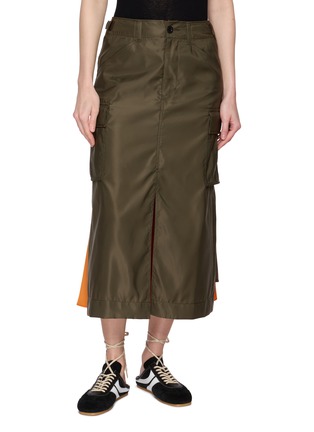 Main View - Click To Enlarge - SACAI - Hybrid Cargo Midi Skirt