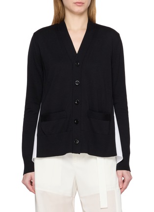 Main View - Click To Enlarge - SACAI - Hybrid Knit Cardigan