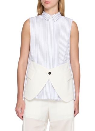 Main View - Click To Enlarge - SACAI - Blazer Panel Sleeveless Shirt