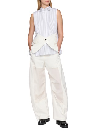 Figure View - Click To Enlarge - SACAI - Blazer Panel Sleeveless Shirt