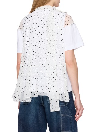 Back View - Click To Enlarge - SACAI - Polka Dot Sheer Panel T-Shirt
