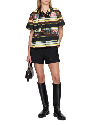 Figure View - Click To Enlarge - SACAI - Floral Stripe Chest Pocket Shirt