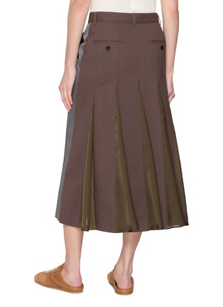 Back View - Click To Enlarge - SACAI - Belted Panelled Wool Suiting Skirt