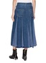 Back View - Click To Enlarge - SACAI - Hybrid Front Slit Dark Wash Denim Midi Skirt
