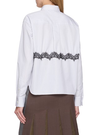 Back View - Click To Enlarge - SACAI - Lace Detail Striped Shirt