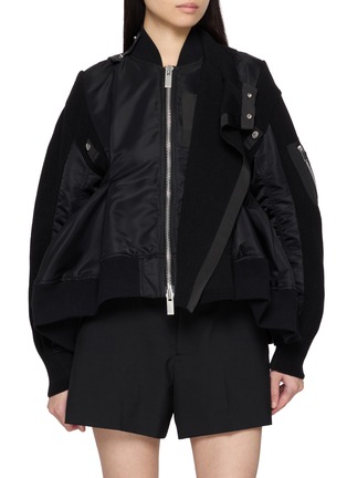 Main View - Click To Enlarge - SACAI - Hybrid Blouson Jacket