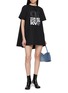Figure View - Click To Enlarge - SACAI - Printed Pleated Back T-Shirt Dress