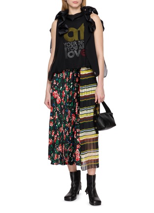 Figure View - Click To Enlarge - SACAI - Pattern Mix Pleated Midi Skirt