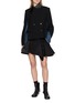 Figure View - Click To Enlarge - SACAI - Hybrid Fabric Mix Flared Cotton Mini Skirt