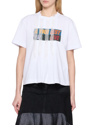 Main View - Click To Enlarge - SACAI - Layered Slogan Print T-Shirt