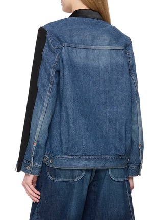 Back View - Click To Enlarge - SACAI - Wool Suiting Denim Panelled Jacket