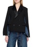 Main View - Click To Enlarge - SACAI - Wool Suiting Denim Panelled Jacket