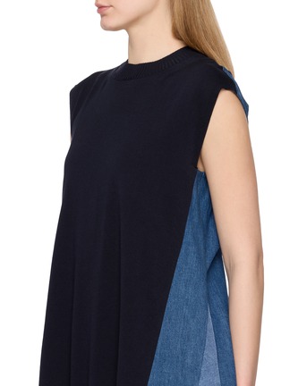  - SACAI - Denim Knit Panelled Dress
