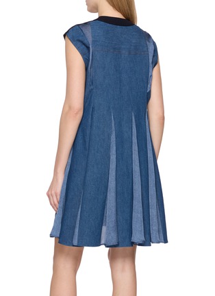 Back View - Click To Enlarge - SACAI - Denim Knit Panelled Dress