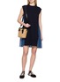 Figure View - Click To Enlarge - SACAI - Denim Knit Panelled Dress