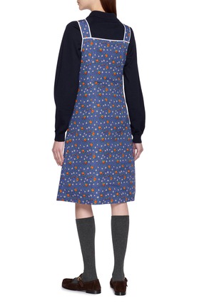Back View - Click To Enlarge - MIU MIU - Floral Printed Apron Dress