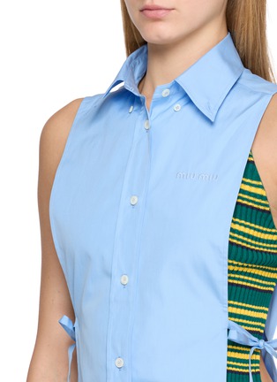  - MIU MIU - Sleeveless Side Open Cotton Shirt Top