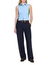 Figure View - Click To Enlarge - MIU MIU - Sleeveless Side Open Cotton Shirt Top