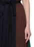  - PRADA - Colour Block Pleated Panel Belted Midi Skirt