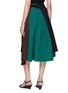 Back View - Click To Enlarge - PRADA - Colour Block Pleated Panel Belted Midi Skirt