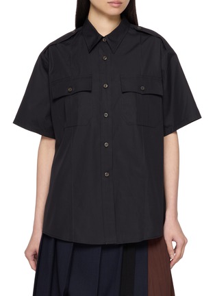 Main View - Click To Enlarge - PRADA - Epaulette Cotton Shirt