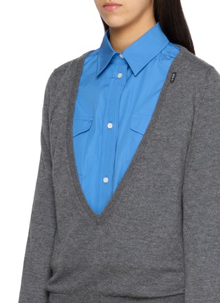  - PRADA - Deep V-Neck Cashmere Knit Top