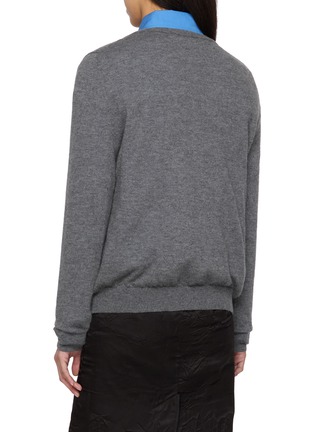 Back View - Click To Enlarge - PRADA - Deep V-Neck Cashmere Knit Top