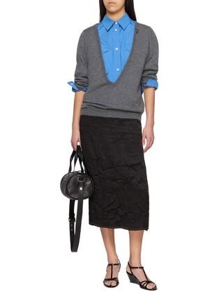Figure View - Click To Enlarge - PRADA - Deep V-Neck Cashmere Knit Top