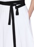  - PRADA - Pleated Ribbon Belt Cotton Midi Skirt