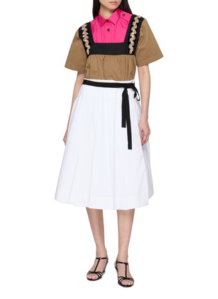 Figure View - Click To Enlarge - PRADA - Epaulette Cotton Shirt