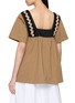Back View - Click To Enlarge - PRADA - Embellished Strap Gathered Cotton Top