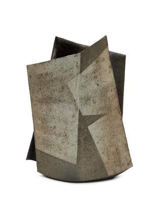 Main View - Click To Enlarge - ROBERT YELLIN - Shimizu Keiichi Tamba Vase — Brown/Grey