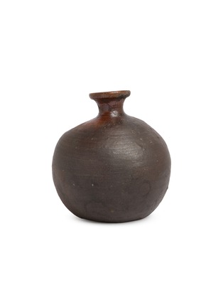 Detail View - Click To Enlarge - ROBERT YELLIN - Antique Old Bizen Dark Brown Large Flask