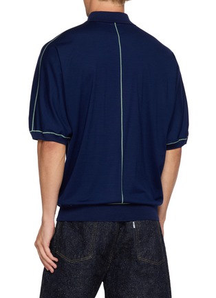 Back View - Click To Enlarge - GOOD PEOPLE GOOD STITCHING GOOD PRODUCT - Contrast Stitch Knit Polo Shirt