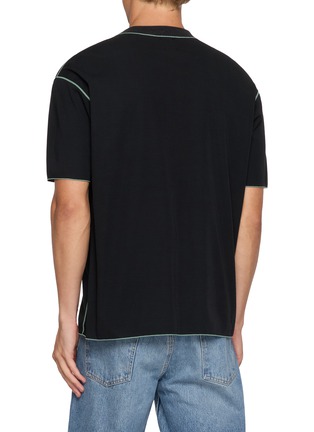 Back View - Click To Enlarge - GOOD PEOPLE GOOD STITCHING GOOD PRODUCT - Frost Effect Contrast Stitch Cotton T-Shirt