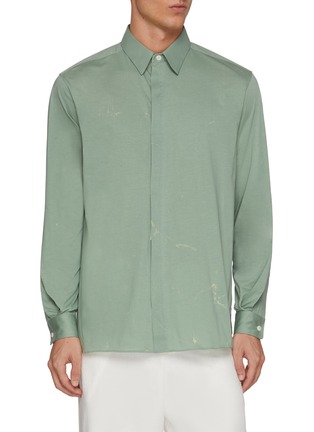 Main View - Click To Enlarge - GOOD PEOPLE GOOD STITCHING GOOD PRODUCT - Wax Resist Dyed Fly Front Shirt Jacket